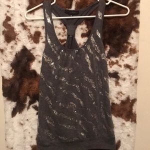 Woman’s medium gray and silver sequin tank top